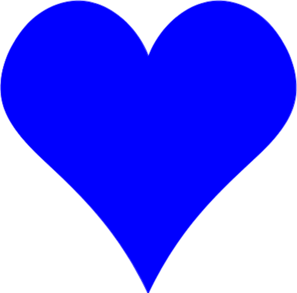 Heart-shaped Clipart Cool Heart - Heart Shape Blue (600x591), Png Download