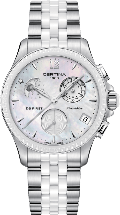 Ds First Lady Chronograph Moon Phase - Certina Ds First C030.250.11.106.00 (541x1040), Png Download