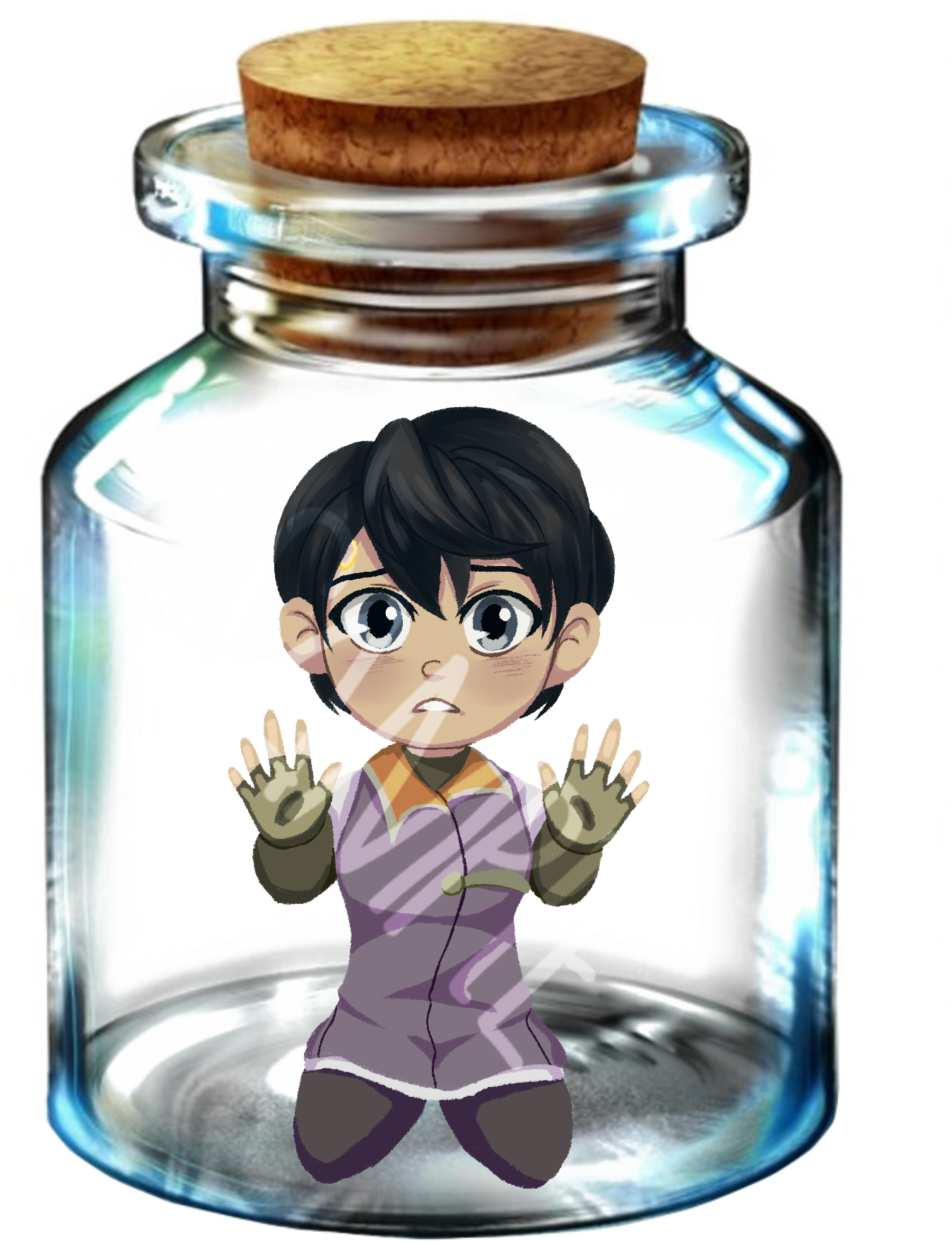 Jar Transparent Water Anime Pictures Png Jar Png Transparent - Link In A Fairy Bottle (1800x1800), Png Download