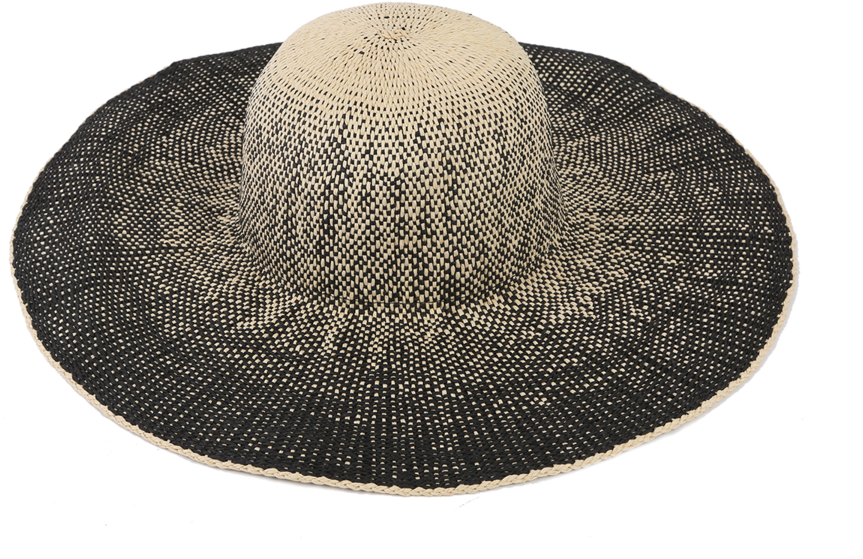 Black Braided Resort Hat - Straw Hat (900x1200), Png Download