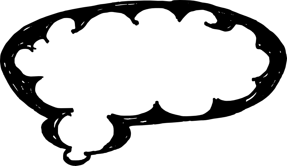 50 Hand Drawn Comic Speech Bubbles Vector - Hand Drawn Thought Bubble Transparent (1000x580), Png Download
