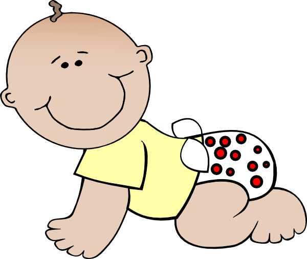 Baby Crawling Clipart - Baby Clipart No Background (600x506), Png Download