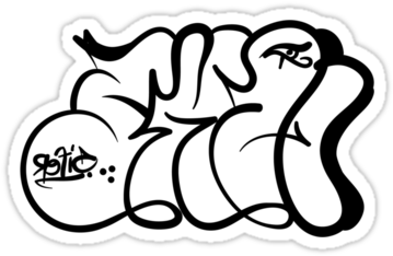 Sticker, Style, Graffiti, Stylus, Decals, Decal, Graffiti - Graffiti White (375x360), Png Download