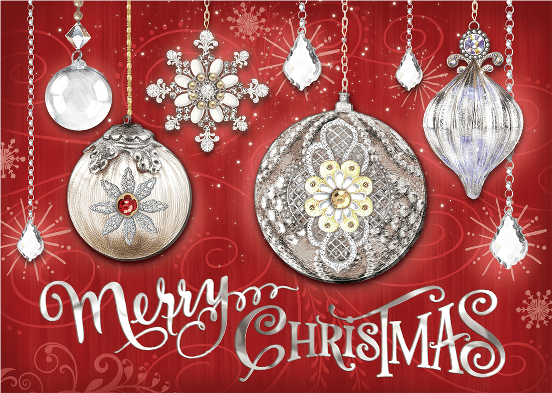 Crystal Ornaments Boxed Holiday Cards - Crystal Ornaments Christmas Cards (1200x1200), Png Download