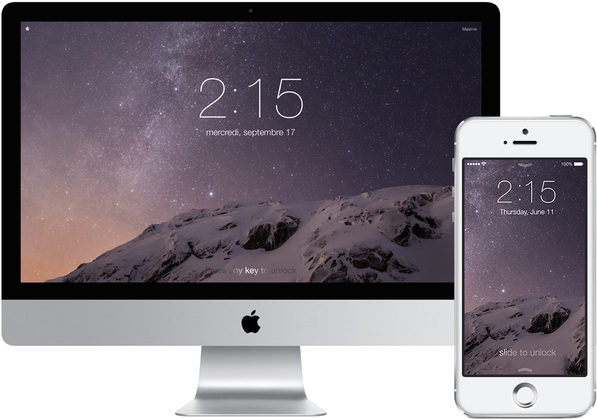 Ios 8 Lockscreen For Osx - Apple Iphone 6 - 16 Gb - Silver - Unlocked (634x433), Png Download