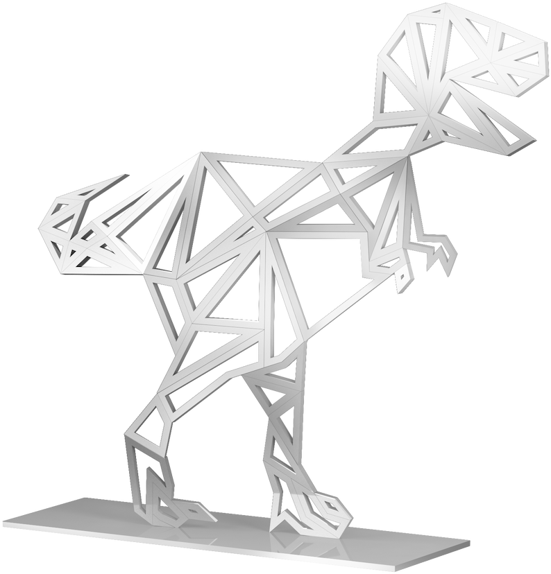 Huge Modern Silver T-rex Tyrannosaurus Dinosaur Geometric - Modern Sculpture Png (1280x876), Png Download