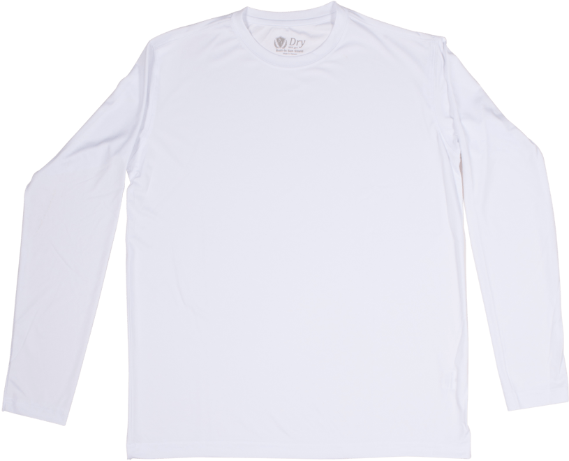 Dry Fit Long Sleeve Shirt Front - White Long Sleeve Shirt Front Png (1000x1000), Png Download