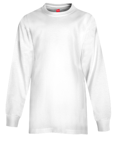5546 Youth Tagless® Long Sleeve T-shirt - Black Crewneck Sweatshirt Back (383x460), Png Download