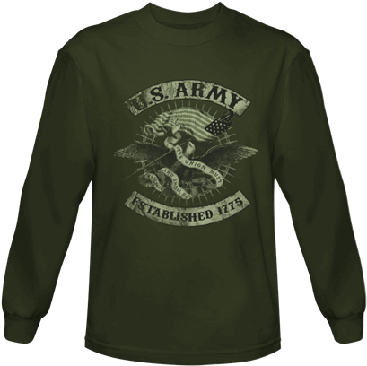 Established 1775 Long Sleeve T-shirt - Army - Union Eagle T-shirt Size M (415x415), Png Download