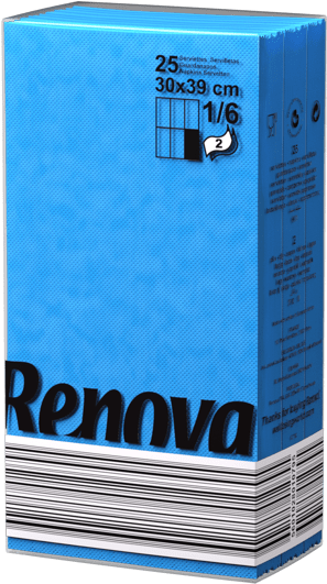 0000650 Blue Paper Napkins - Serviette De Table Renova Papier Rouge Lot De 25 (530x550), Png Download