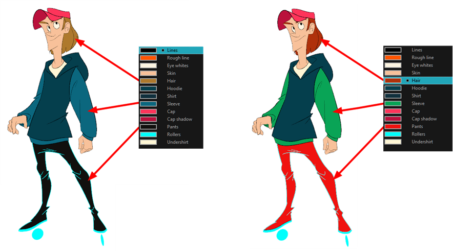 When You Modify The Colour Of An Existing Swatch, It - Character Colour Palette (891x498), Png Download
