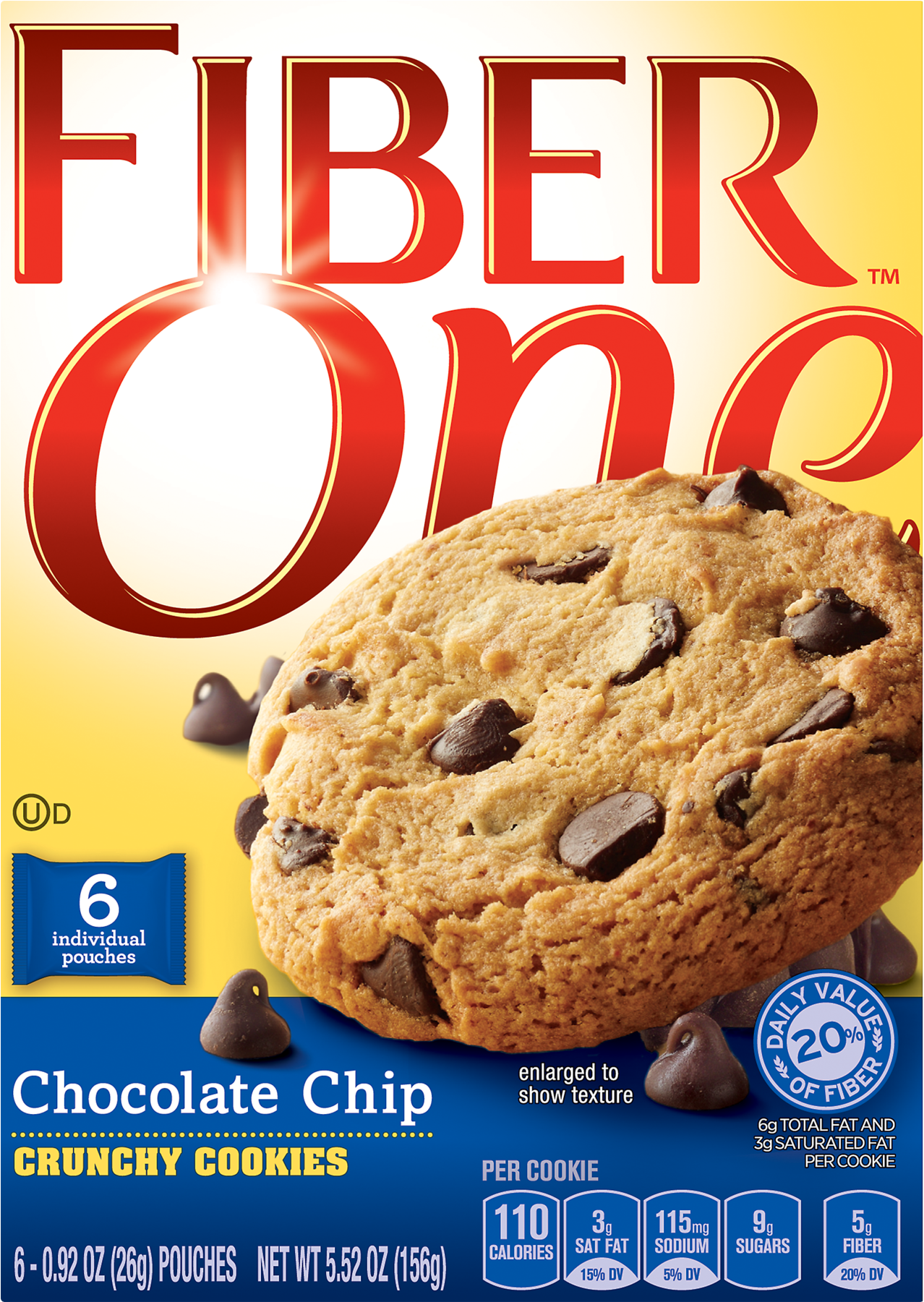 Fiber One Crunchy Chocolate Chip Cookies (1800x1800), Png Download