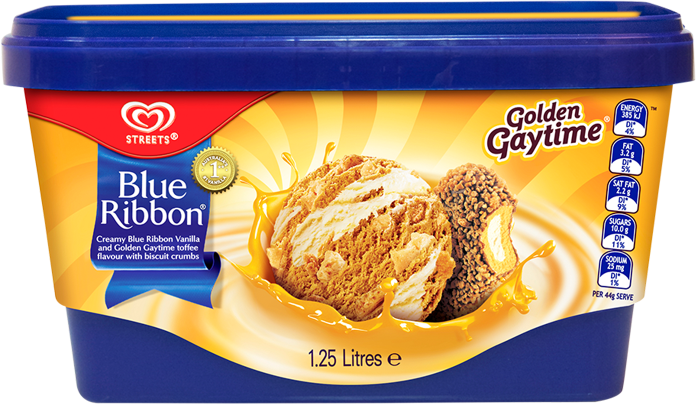Blue Ribbon Reduced Fat Ice Cream Vanilla 2l Tub (1500x1500), Png Download