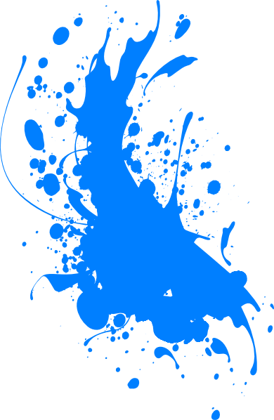 Blue Color Splash Png (390x598), Png Download