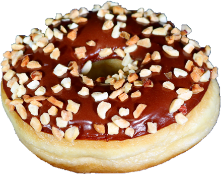 Chocolate Peanut - Doughnut (500x389), Png Download