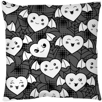 Seamless Halloween Kawaii Cartoon Pattern With Cute - Drawing (400x400), Png Download