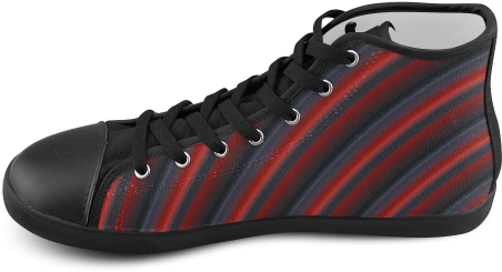 Glossy Red Gradient Stripes High Top Canvas Kid's Shoes - Shoe (500x500), Png Download
