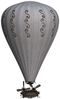Hot Air Balloon Aircraft Balloon Airship F - Steampunk Hot Air Balloon Png (453x340), Png Download
