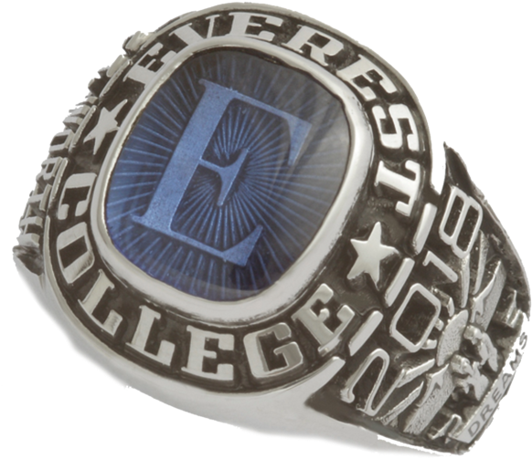 Everest College Class Ring W/ Optional Half-priced - Class Ring (600x570), Png Download