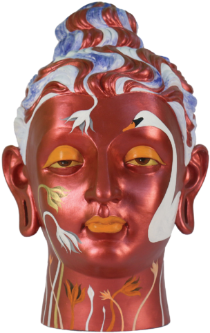 Buddha Head Statue - Statue (319x500), Png Download
