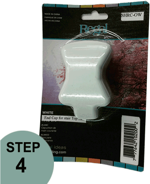 Regal Rail White Stair Top Rail End Cap - Stairs (600x600), Png Download