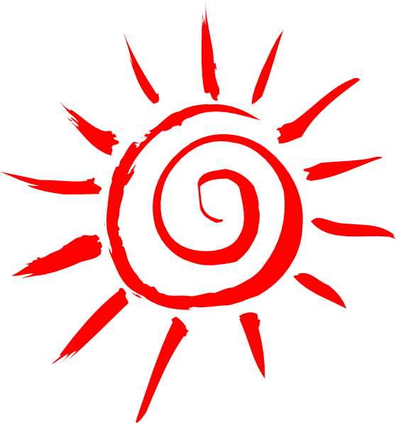 Orange Sun Clipart (558x596), Png Download