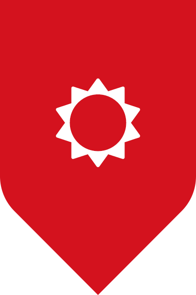 Shield Red Sun - Time Weather Widget Ui (400x600), Png Download