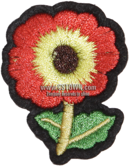 Little Red Sun Flower Customized Iron On Patch - Embroidered Patch (780x780), Png Download