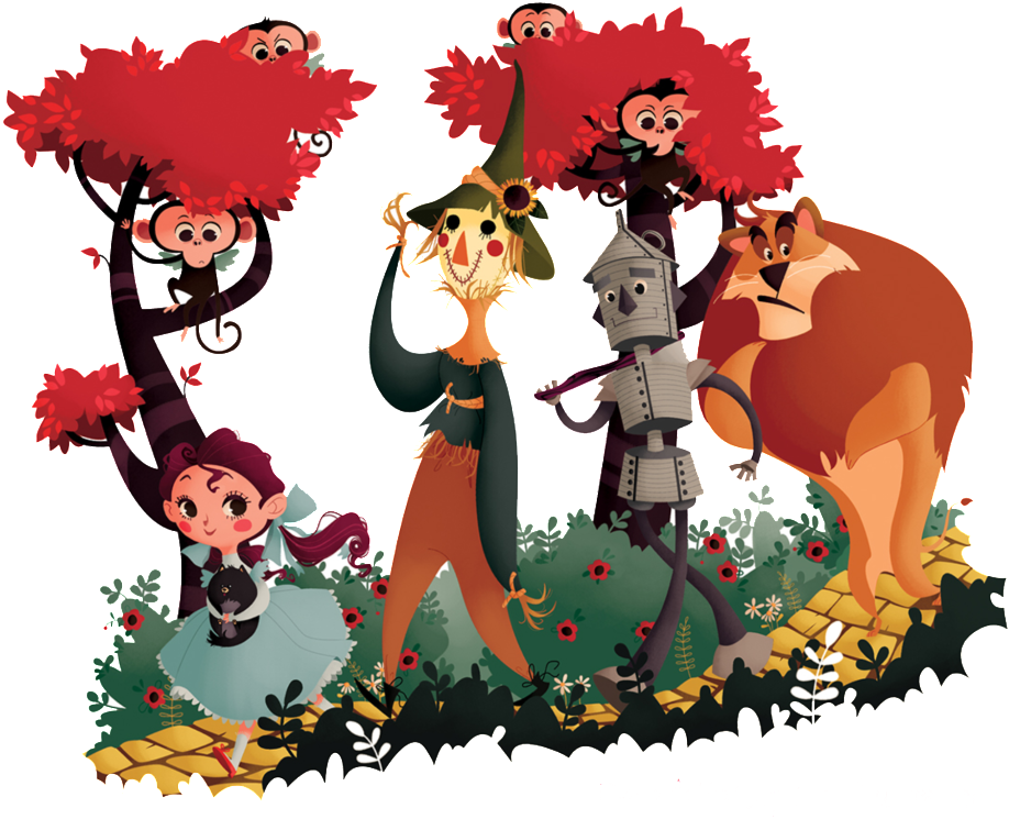 Fairytale Fauna Decorative Pattern - Mago De Oz Vector (1024x840), Png Download