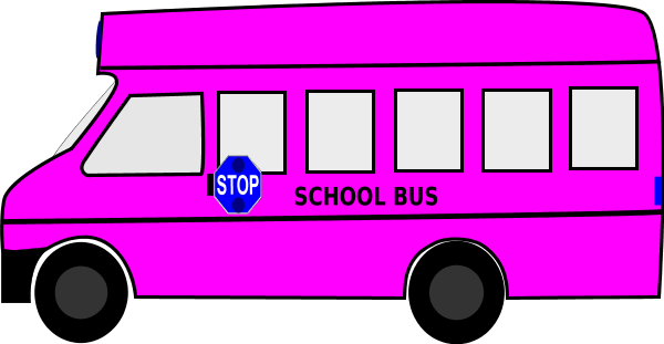 Pink Clipart School Bus - Red Cartoon School Bus (600x311), Png Download