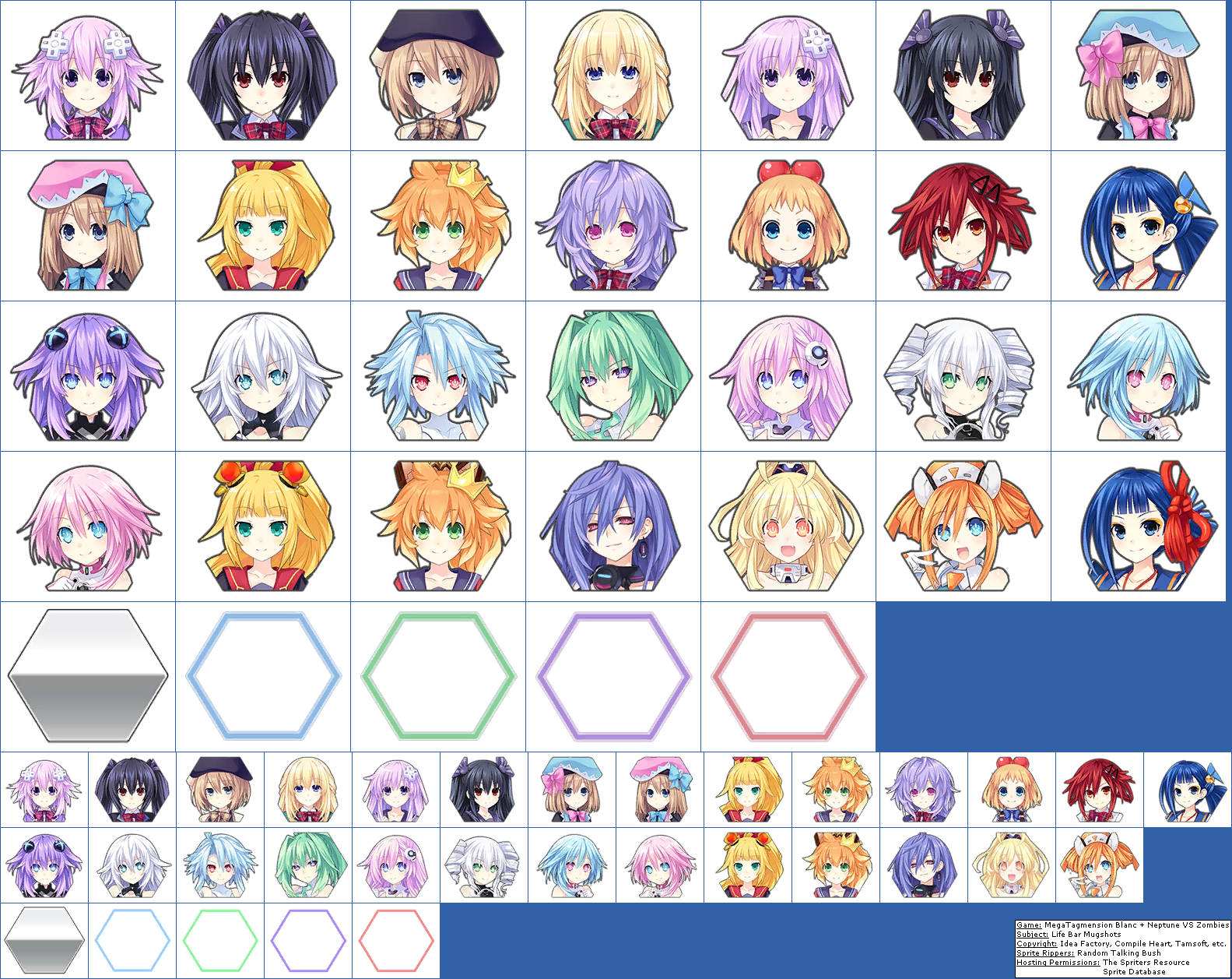 Click For Full Sized Image Life Bar Mugshots - Geki Jigen Tag Blanc + Neptune Vs. Zombie Gundan [limited (1583x1257), Png Download