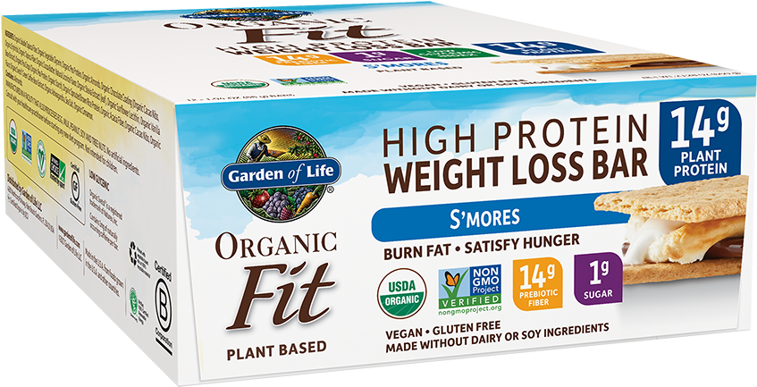 Garden Of Life Organic Fit Bar S'mores - Garden Of Life Fit Plant Based High Protein Weight (1000x1000), Png Download