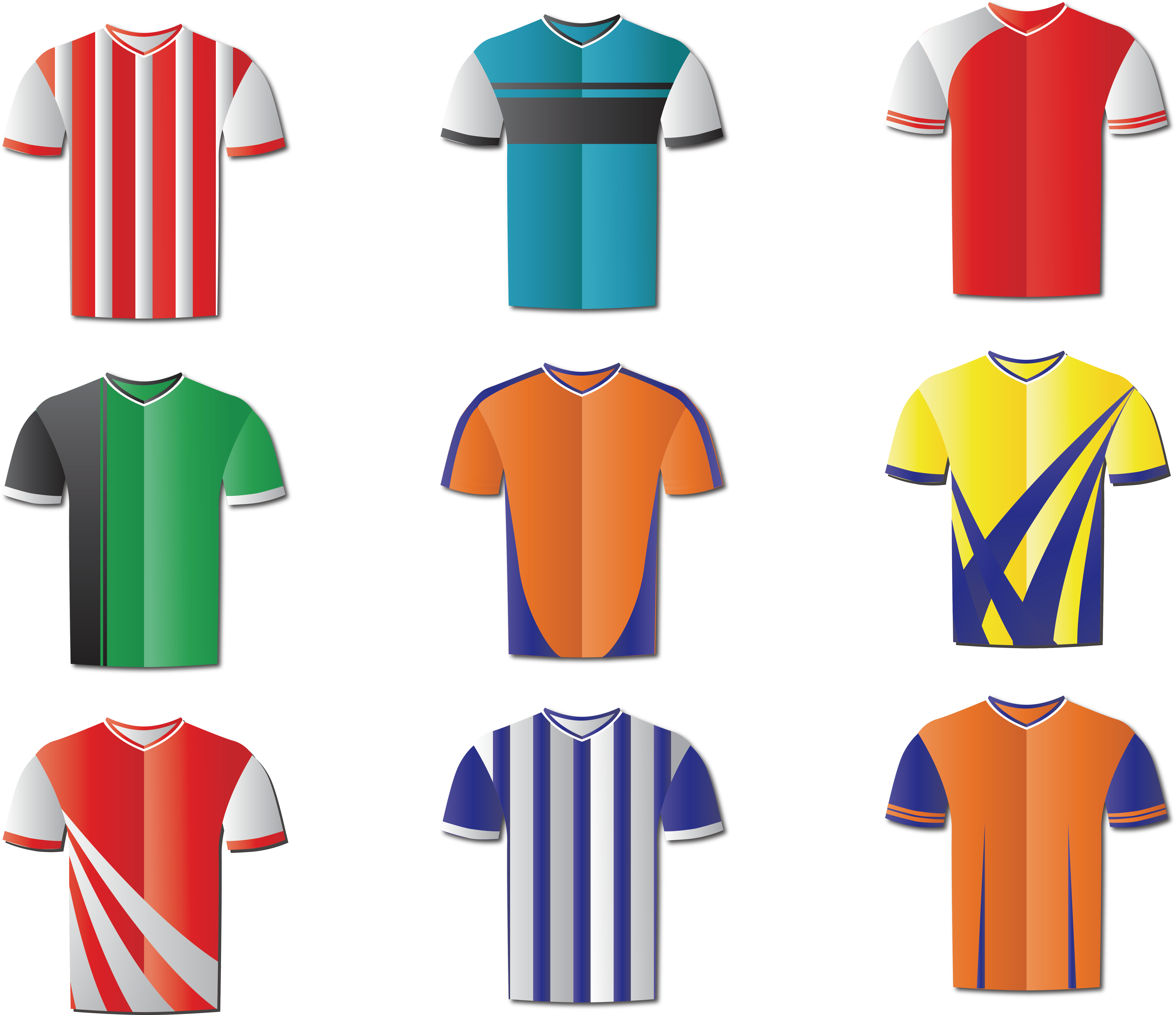 T-shirt Jersey Football Sportswear - Soccer Jerseys Cartoon (6172x5259), Png Download