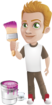 Pintor - Cartoon (400x400), Png Download