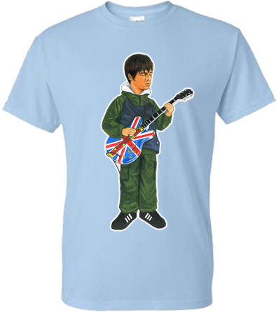 Noel Gallagher T-shirt Featuring Cartoon Drawing By - Noel Gallagher Tour T Shirt (450x563), Png Download