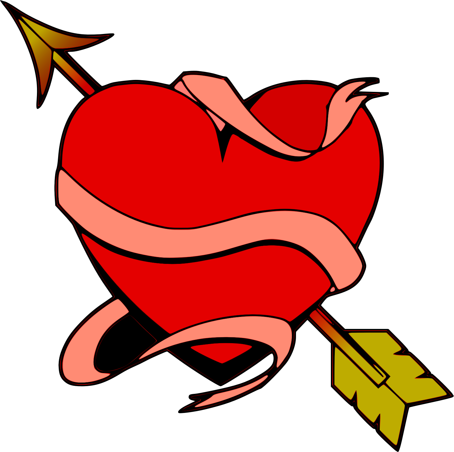 This Free Icons Png Design Of Corazón Flechado (1523x1516), Png Download