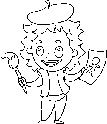 Dibujo De Artista Pintor Para Colorear - Drawing (600x470), Png Download