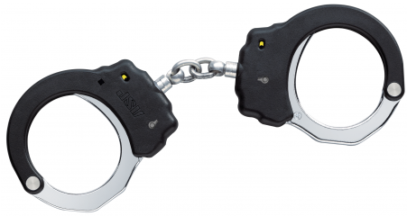 Asp Chain Handcuffs - Asp 2-pawl Lock-set Chain Handcuffs, Black (450x450), Png Download