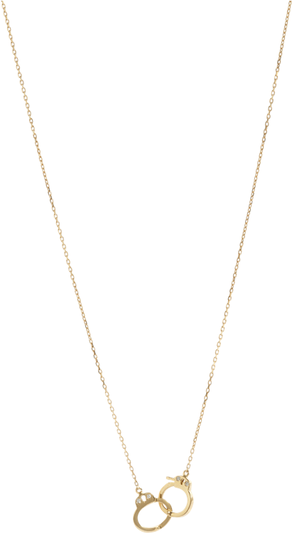 Jack Vartanian Diamond & Gold Small Handcuff Necklace - Pendant (450x750), Png Download