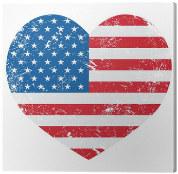 Cuadro En Lienzo Estados Unidos De América Bandera - American Flag Heart Logo (400x400), Png Download