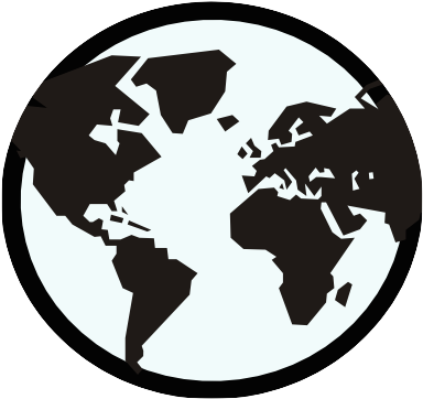 Globe - World Map Icon Png (392x365), Png Download