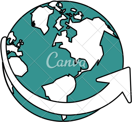 Planet Earth Clipart Silhouette - Globe (550x550), Png Download