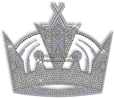 Sparkling Rhinestone Black And Blue Crown Iron On Transfer - Emblem (450x450), Png Download