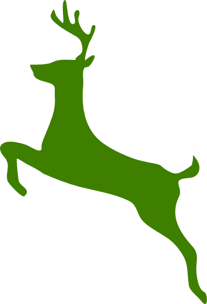 Green Reindeer Clipart Png For Web - Deer Clip Art (408x599), Png Download