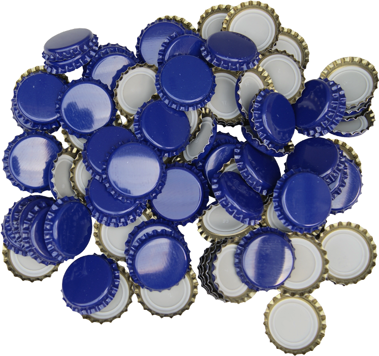 100 Blue Crown Caps - 250 Crown Bottle Caps - Blue - Home Brew (800x800), Png Download