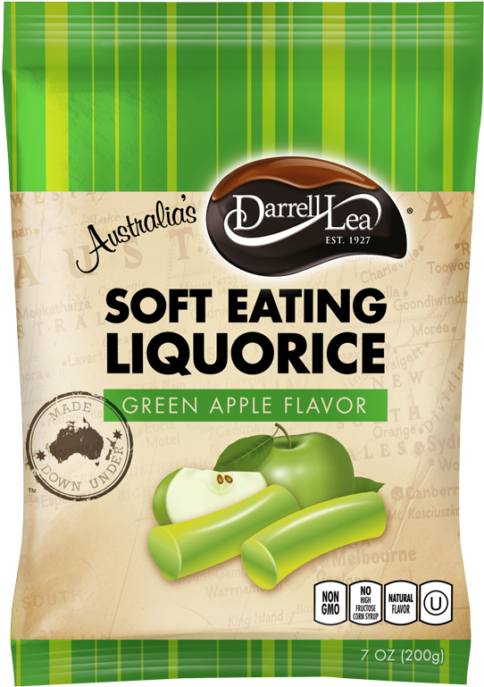 Darrell Lea Green Apple Licorice - Darrell Lea Mango Licorice, Set Of 8 (800x800), Png Download