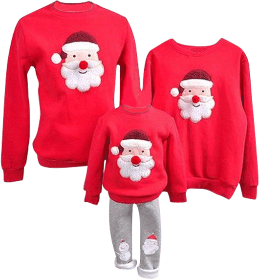 Petite Bello Clothing Set Red / Kid 5 Santa Reindeer - Family Matching Outfits 2017 Winter Christmas Sweater (600x600), Png Download
