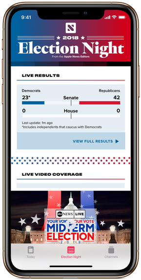 Iphonexs Gld Pf Electionnight Pr Screen - Apple News (396x680), Png Download