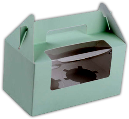 Personalised Cupcake Boxes With Gable Top & Pvc Windows - Box (500x500), Png Download