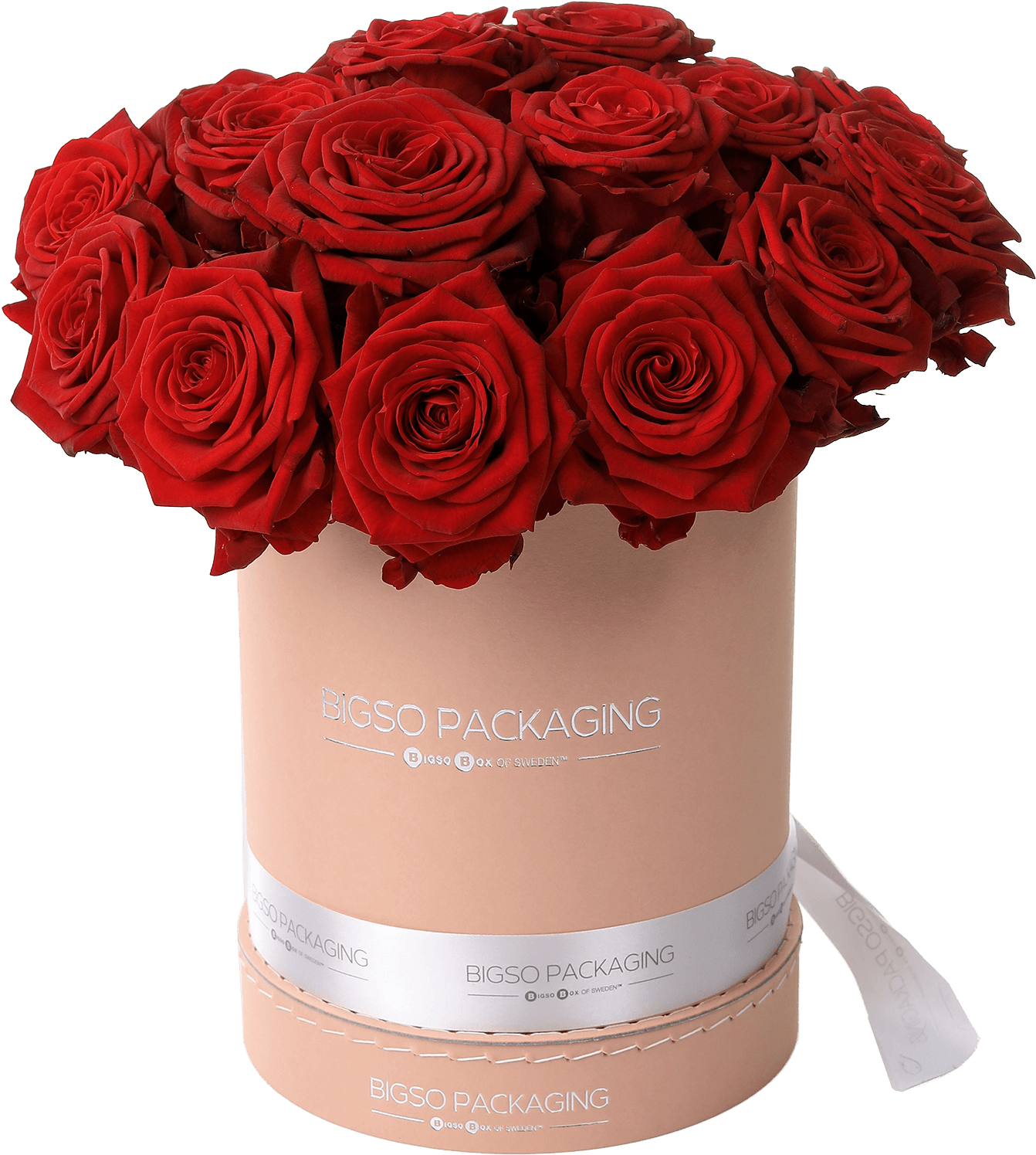 Round Sewed Flower Box With Lid - Flower Bouquet Box Png (1440x1589), Png Download